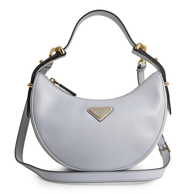 （新品・未使用品）PRADA プラダ 1BC194 アーケ スモール SOFT CALF ソフトカーフ PERLA ペルラ ライトブルー 2Way ショルダーバッグ 斜め掛け ゴールド金具