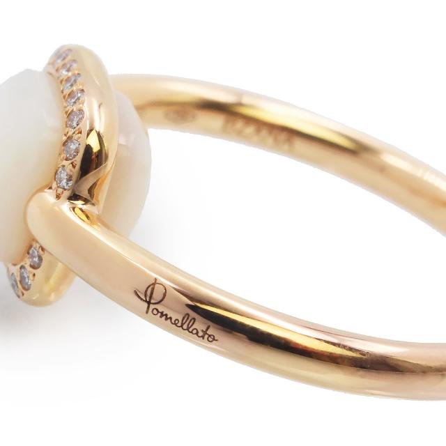 （新品同様品）Pomellato ポメラート PAC3060 イゾラ K18RG 20Pダイヤモンド 0.1ct マザーオブパール 2.7ct ローズゴールド リング 指輪 #52 12号 ギャラ 保証書 箱付_4