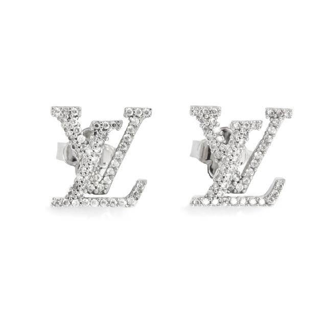 （新品・未使用品）LOUIS VUITTON ルイ ヴィトン M00608 ピアス LV アイコニック ストラス シルバー ピアス 箱付