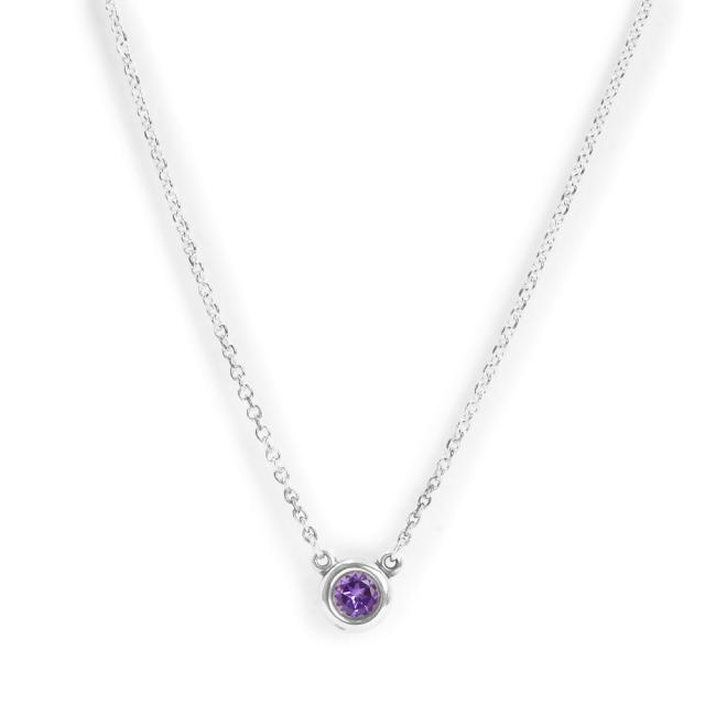 （美品）TIFFANY&Co. ティファニー エルサ ペレッティ カラー バイ ザ ヤード アメジスト SV925 スターリングシルバー アメジスト パープル チェーン ネックレス ペンダント 箱付