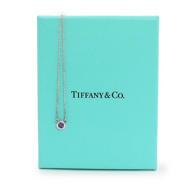 （美品）TIFFANY&amp;Co. ティファニー エルサ ペレッティ カラー バイ ザ ヤード アメジスト SV925 スターリングシルバー アメジスト パープル チェーン ネックレス ペンダント 箱付_1