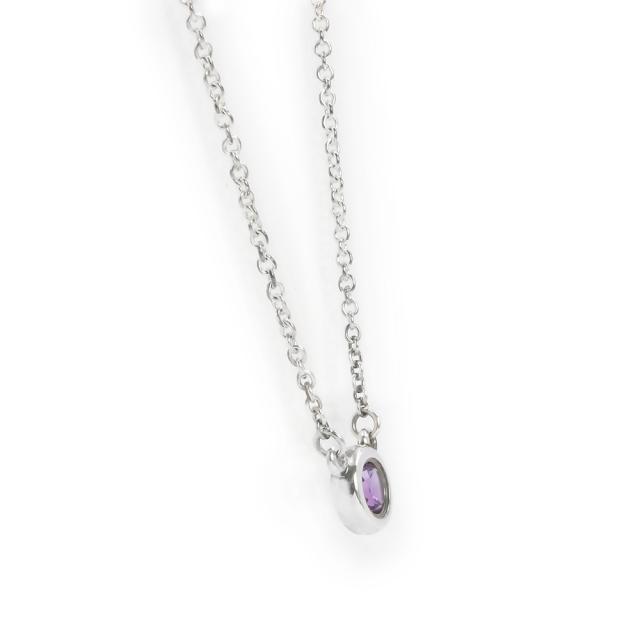 （美品）TIFFANY&amp;Co. ティファニー エルサ ペレッティ カラー バイ ザ ヤード アメジスト SV925 スターリングシルバー アメジスト パープル チェーン ネックレス ペンダント 箱付_2