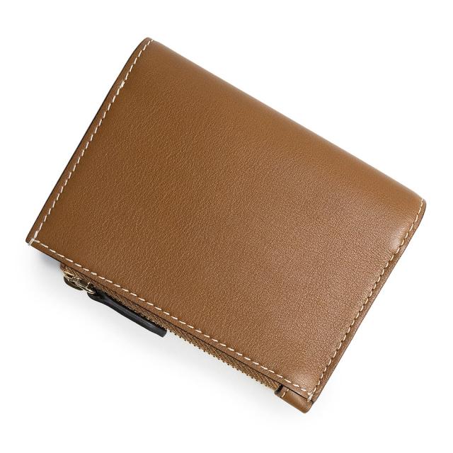 （新品・未使用品）GUCCI グッチ 826718 GGエンブレム ミディアム ジップウォレット スムースレザー GGスプリームキャンバス ブラウン ベージュ 二つ折り財布 ゴールド金具 箱付_6