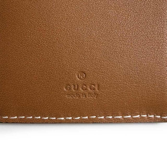 （新品・未使用品）GUCCI グッチ 826718 GGエンブレム ミディアム ジップウォレット スムースレザー GGスプリームキャンバス ブラウン ベージュ 二つ折り財布 ゴールド金具 箱付_8