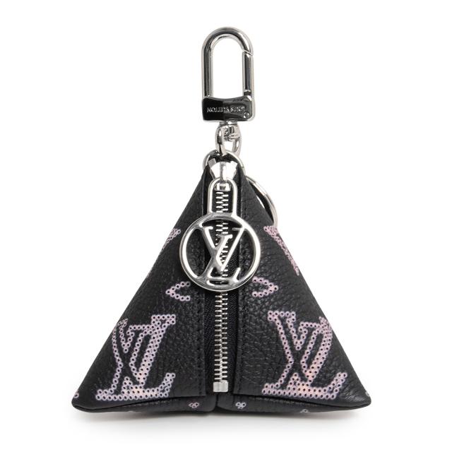 （新品・未使用品）LOUIS VUITTON ルイ ヴィトン M00868 ベルランゴ ポーチ モノグラムマヒナ ブラック キーホルダー チャーム レザー シルバー金具