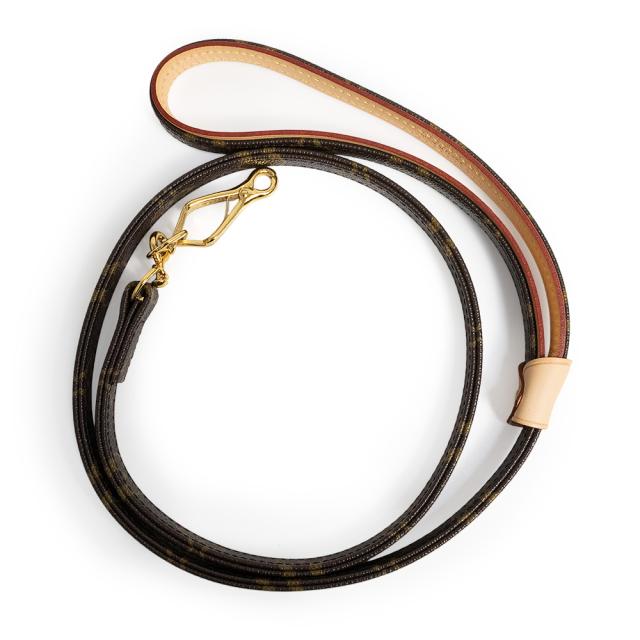（未使用保管品）LOUIS VUITTON ルイ ヴィトン M58056 レッス バクスター MM モノグラム ヌメ革 ブラウン リード ストラップ ペット 犬 ドッグ レザー ゴールド金具 箱付