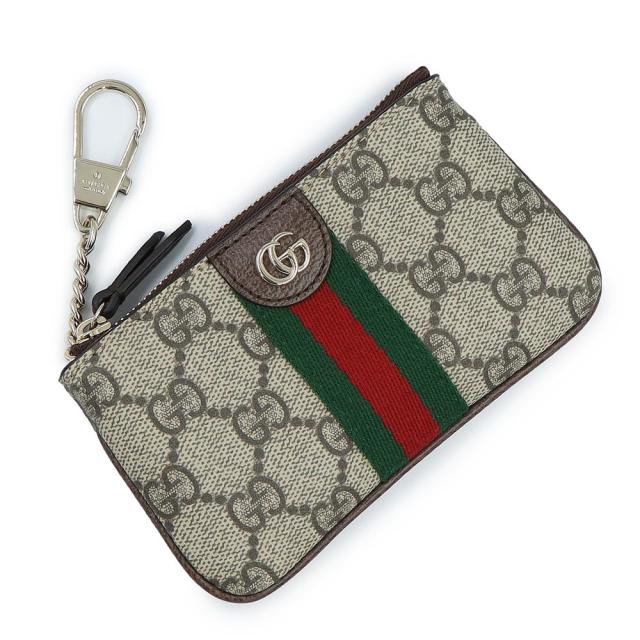 （新品・未使用品）GUCCI グッチ 838466 オフィディア ジップキーポーチ ソフトGGスプリーム レザー ベージュ ダークブラウン コインケース 小銭入れ 財布 シャンパンゴールド金具 箱付