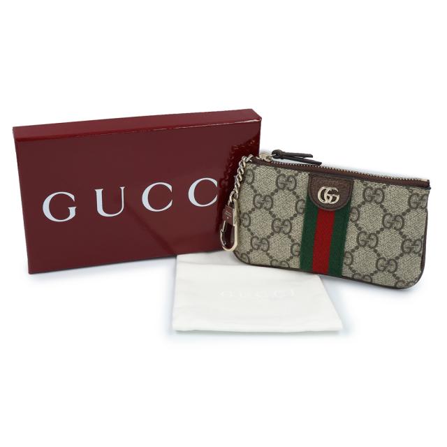 （新品・未使用品）GUCCI グッチ 838466 オフィディア ジップキーポーチ ソフトGGスプリーム レザー ベージュ ダークブラウン コインケース 小銭入れ 財布 シャンパンゴールド金具 箱付_1