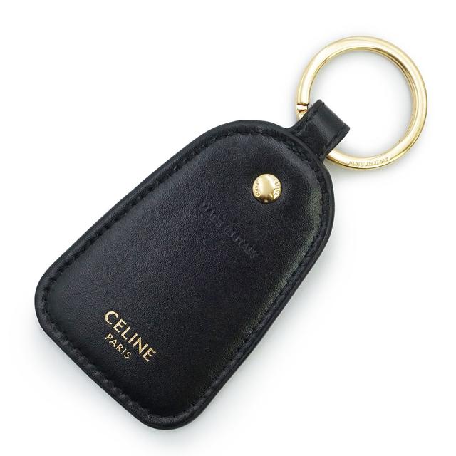 （新品・未使用品）CELINE セリーヌ 10D362BT8 トリオンフキャンバス カーフスキン ブラック バッグチャーム キーリング キーホルダー レザー ゴールド金具 箱付_2