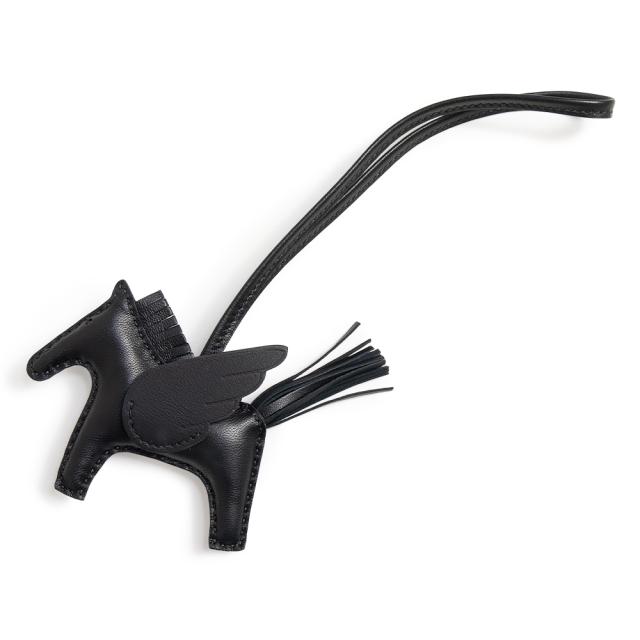 （新品・未使用品）HERMES エルメス ロデオ ペガサス PM アニューミロ ヴォースイフト Noir ノワール ブラック K刻印 バッグチャーム ラムスキン レザー 箱付