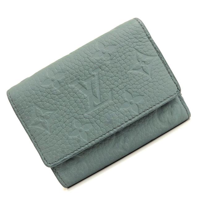 （美品）LOUIS VUITTON ルイ ヴィトン M14143 日本限定 ポルトフォイユ パイロット モノグラムトリヨン ミスティレイクグリーン 三つ折り財布 レザー シルバー金具