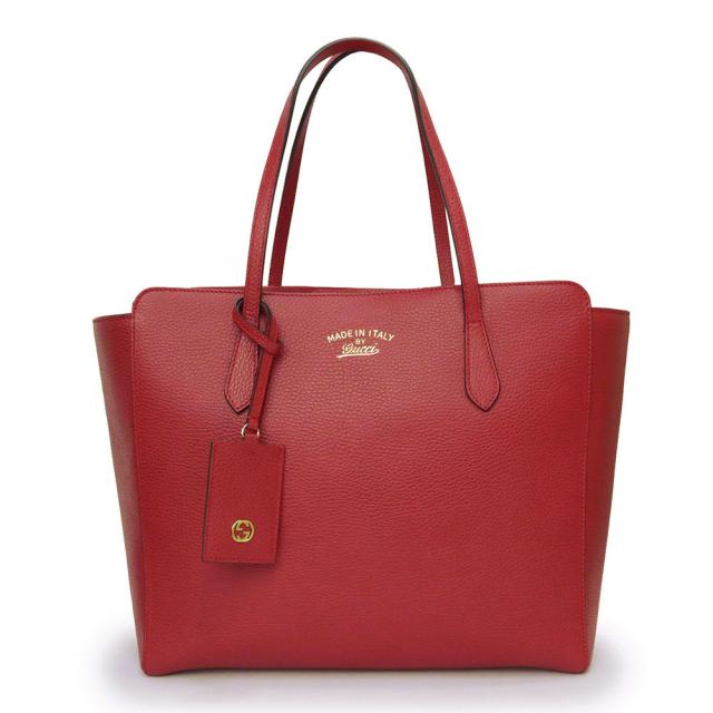 （未使用　展示品）GUCCI グッチ 354397 スウィング トート レッド レザー ハンドバッグ ゴールド金具