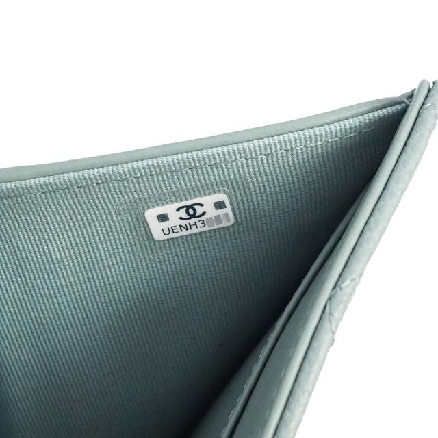 （新品・未使用品）CHANEL シャネル AP0229 マトラッセ クラシック スモール フラップ ウォレット キャビアスキン グレイッシュスモーキーグリーン コンパクト 三つ折り財布 レザー ゴールド金具 箱付