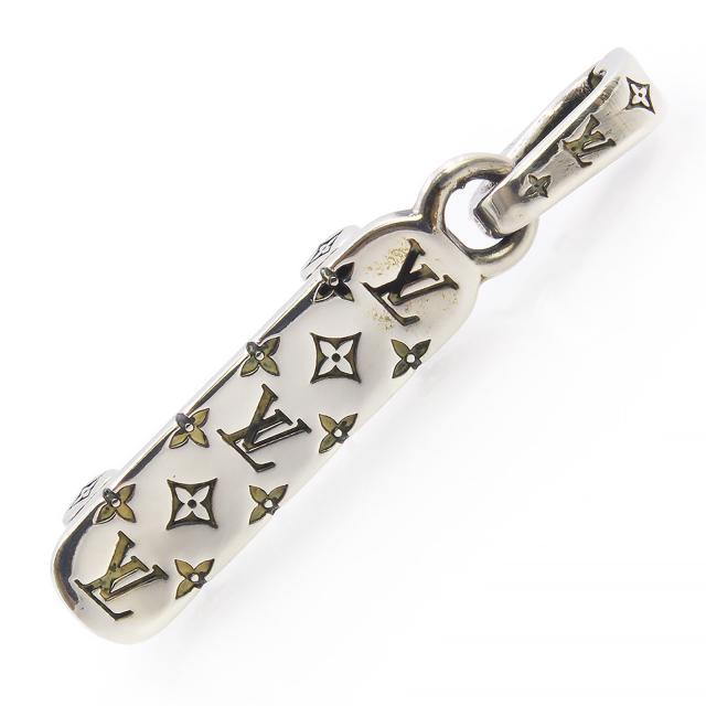 （美品）LOUIS VUITTON ルイ ヴィトン M03089 LV スケートボード モノグラム シルバー チャーム ペンダントトップ