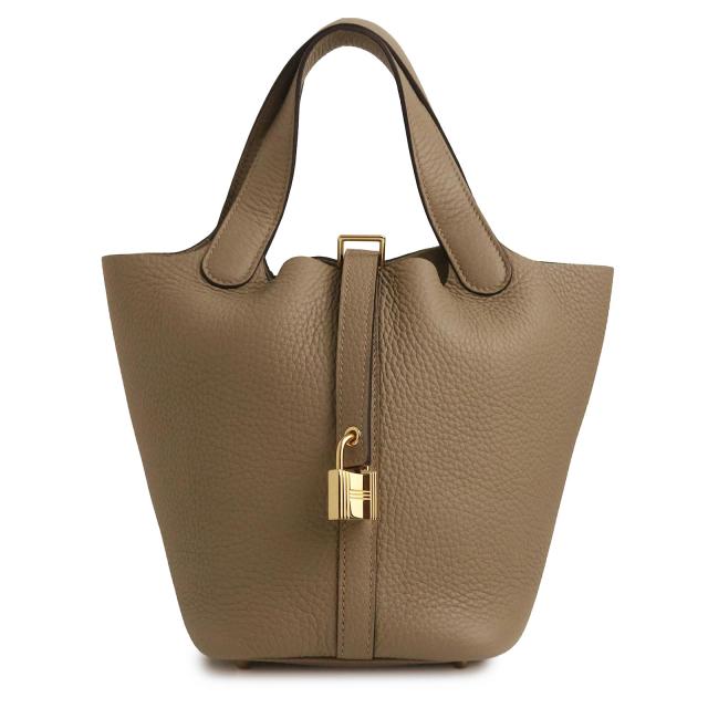 （新品・未使用品）HERMES エルメス ピコタンロック 18 PM トリヨンクレマンス Beige Marfa ベージュマルファ B刻印 ハンドバッグ レザー ゴールド金具
