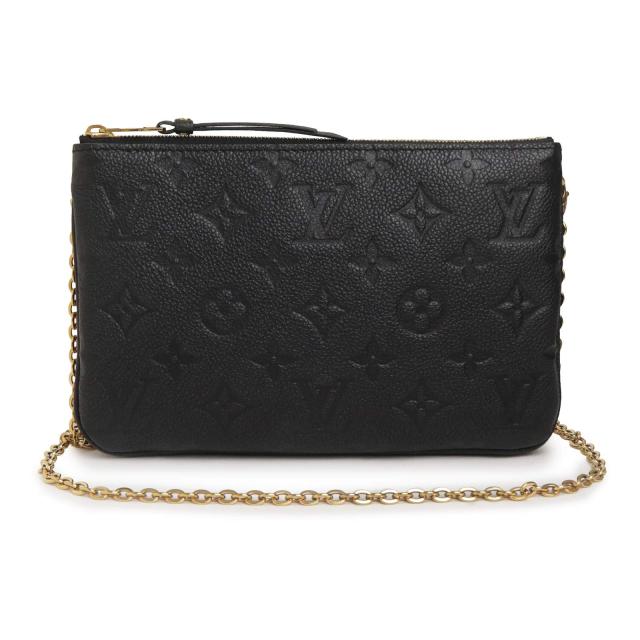 （未使用　展示品）LOUIS VUITTON ルイ ヴィトン M68568 ポシェット ドゥーブル ジップ モノグラムアンプラント ノワール ブラック チェーン ショルダーバッグ 斜め掛け レザー ゴールド金具 104,500円
