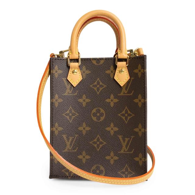 （未使用　展示品）LOUIS VUITTON ルイ ヴィトン M69442 プティット サックプラ モノグラム ブラウン 2Way ショルダー ハンドバッグ 斜め掛け ゴールド金具 箱付