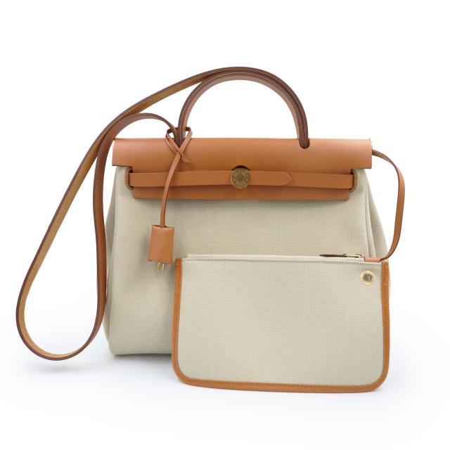（未使用　展示品）HERMES エルメス エールバッグ ジップ 31 PM ヴァッシュハンター べトン フォーヴ ベージュ B刻印 2way ショルダー ハンドバッグ 斜め掛け レザー ゴールド金具 247,500円
