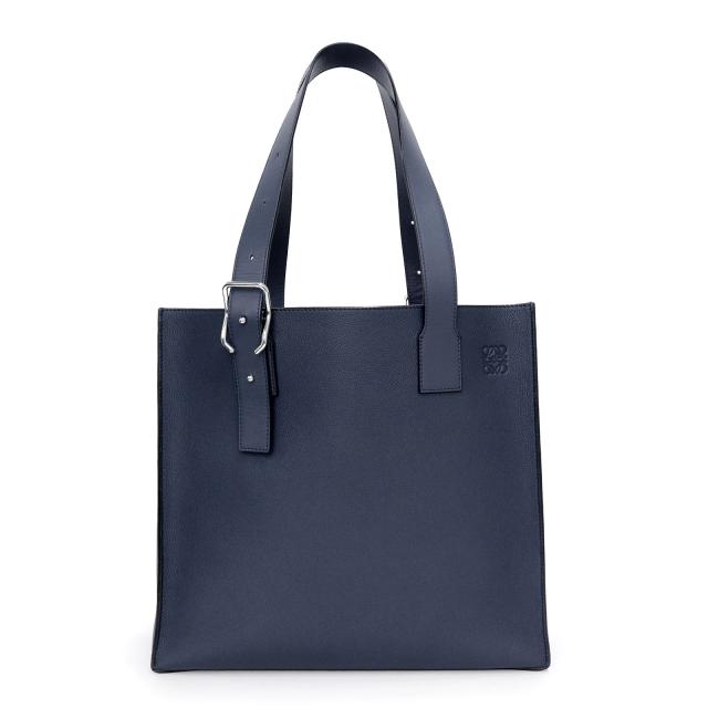 （中古）LOEWE ロエベ B692L09X01 バックル トート ソフトグレインカーフ オーシャン ネイビー 2way ハンドバッグ レザー シルバー金具 87,120円