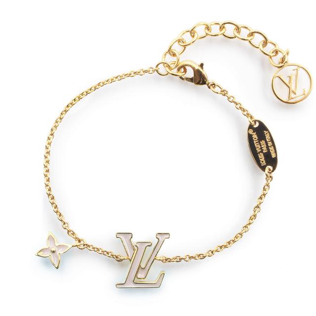 （新品・未使用品）LOUIS VUITTON ルイ ヴィトン M1190A LV アイコニック エナメル マロンクレア ベージュ ゴールド ブレスレット 箱付 45,045円