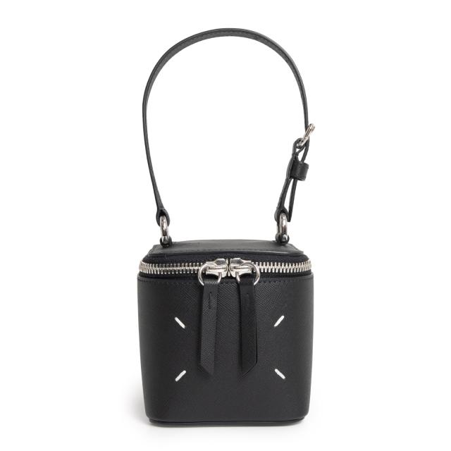 （未使用　展示品）Maison Margiela メゾン マルジェラ SA2VL0012 マイクロキューブ ミニボックス 4ステッチ カーフスキン ブラック ハンドバッグ レザー シルバー金具