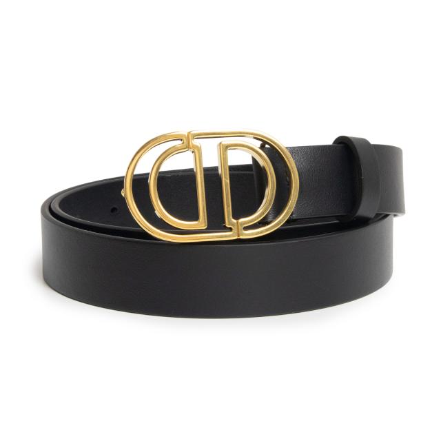 （未使用　展示品）Christian Dior クリスチャンディオール B0804UVWV CDバックル 30 Montaigne モンテーニュ スムースカーフレザー ブラック ベルト 25MM 75CM ゴールド金具