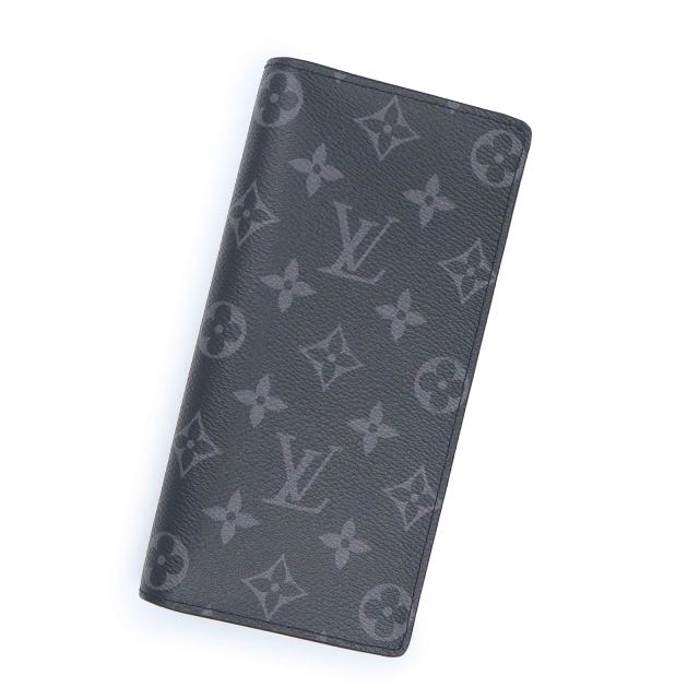 （未使用保管品）LOUIS VUITTON ルイ ヴィトン M61697 ポルトフォイユ ブラザ モノグラムエクリプス ブラック 二つ折り長財布 シルバー金具 箱付