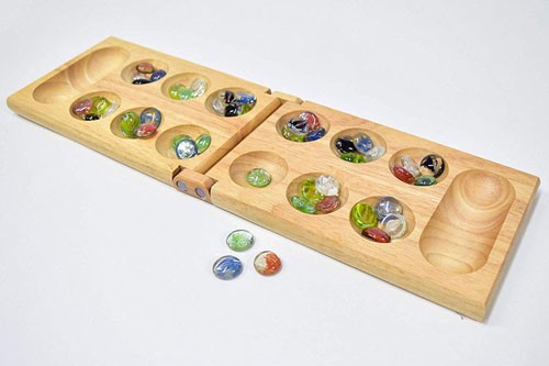 クラシックゲーム マンカラ 【完全日本語版 木製 ボードゲーム ガラス 