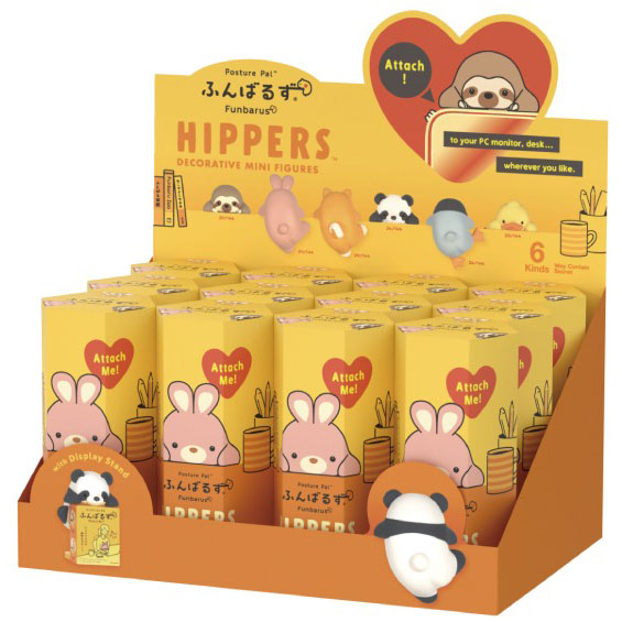 【送料無料！】[12個セット=1BOX] HIPPERS Funbarus ヒッパーズ ふんばるず 【動物 1箱 蓄光 人形 吸着シート 貼れる フィギュア マスコット グッズ 雑貨】
