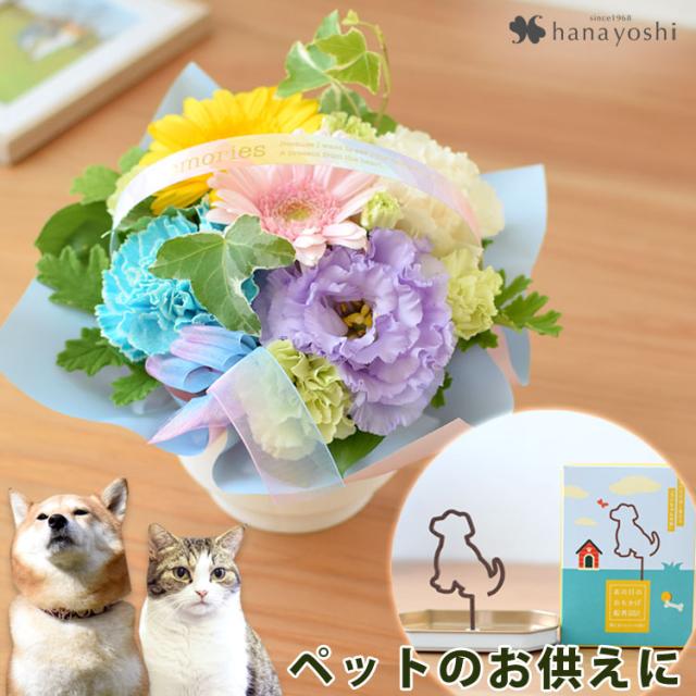 お供え ペット 花 ペットに贈る お供え 生花アレンジメント 「charite-シャリテ」 ペットのお線香セット 御供 虹の橋 ペット供養 花 ギフト お供え お悔やみ お花 お供え花 贈り物 法事 一周忌 三回忌 命日 ペットロスの通販は 6,330円