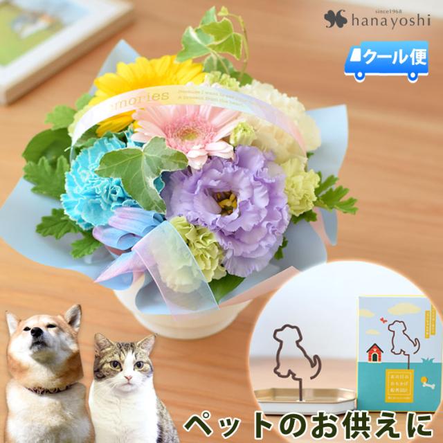 [冷蔵便]でお届け お供え ペット 花 ペットに贈る お供え 生花アレンジメント 「charite-シャリテ」 ペットのお線香セット 御供 虹の橋 ペット供養 花 ギフト お供え お悔やみ お花 お供え花 贈り物 法事 一周忌 三回忌 命日 ペットロス お彼岸 彼岸 秋