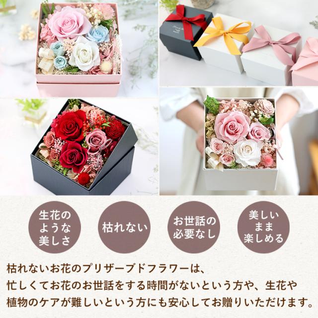 ボックスフラワー プリザーブドフラワー hanacube お花 ギフト 花 誕生