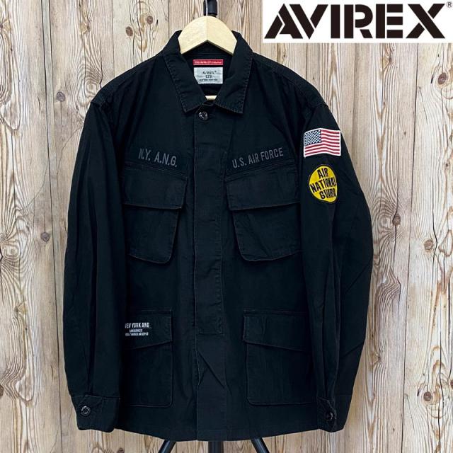 送料無料 AVIREX アヴィレックス アビレックス FATIGUE JACKET-A.N.G.JUNGLU ジャングル ファティーグジャケット AIR NATIONAL GUARD ミリタリー ジャケット メンズ