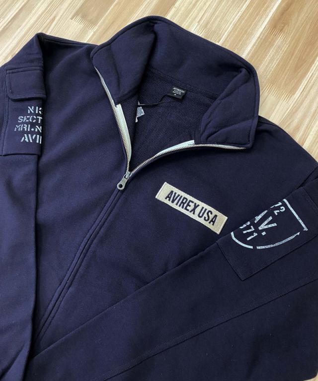 送料無料 AVIREX アヴィレックス FATIGUE STAND ZIP スウェット 783