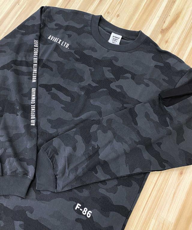 送料無料 AVIREX アヴィレックス SIDE ZIP STENCIL T-SHIRT HAT IN THE RING サイドジップ ステンシル 長袖Tシャツ ハット イン ザ リング アビレックス メンズ ブランド 長袖 783-423002 ゆうパケ_3