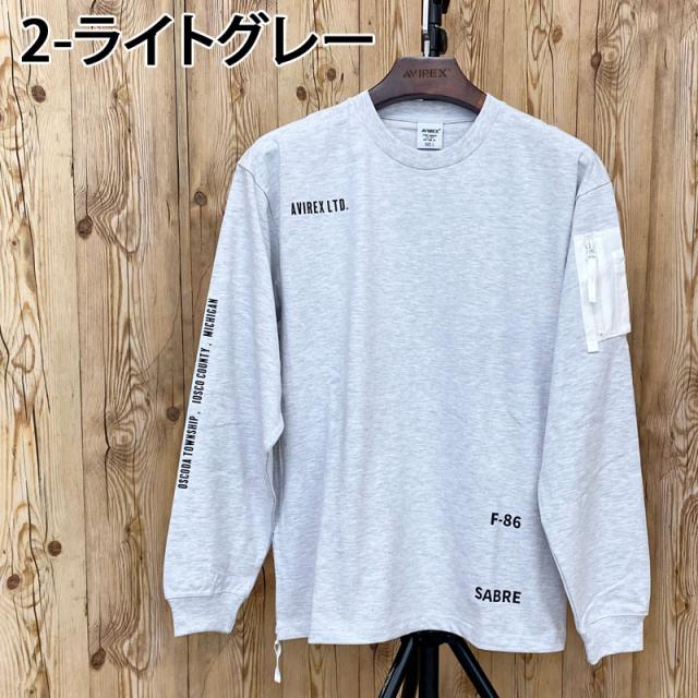 送料無料 AVIREX アヴィレックス SIDE ZIP STENCIL T-SHIRT HAT IN THE RING サイドジップ ステンシル 長袖Tシャツ ハット イン ザ リング アビレックス メンズ ブランド 長袖 783-423002 ゆうパケ_5