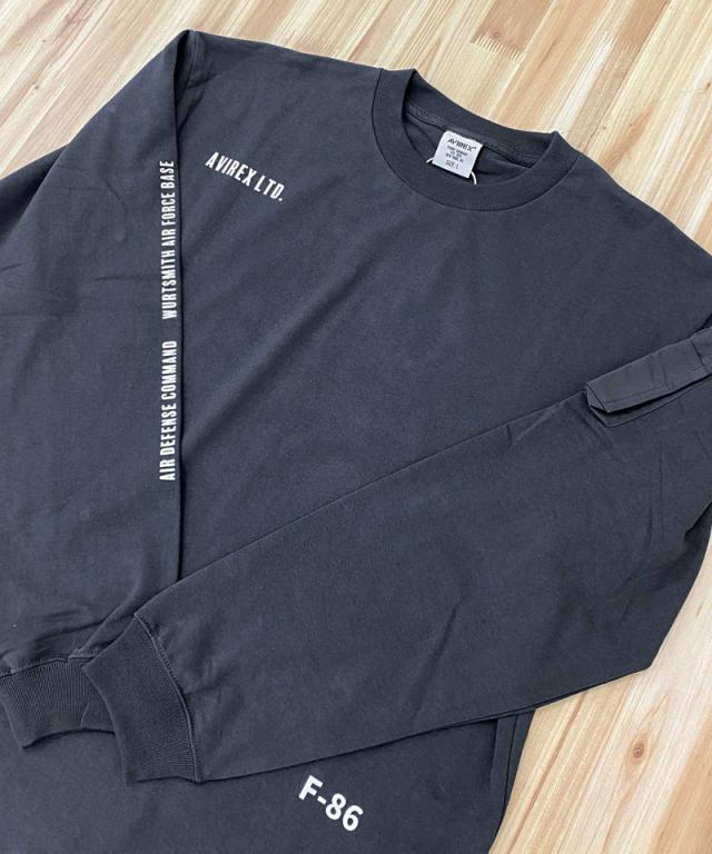 送料無料 AVIREX アヴィレックス SIDE ZIP STENCIL T-SHIRT HAT IN THE RING サイドジップ ステンシル 長袖Tシャツ ハット イン ザ リング アビレックス メンズ ブランド 長袖 783-423002 ゆうパケ_15