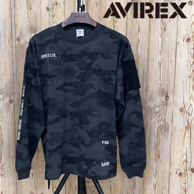 送料無料 AVIREX アヴィレックス SIDE ZIP STENCIL T-SHIRT HAT IN THE RING サイドジップ ステンシル 長袖Tシャツ ハット イン ザ リング アビレックス メンズ ブランド 長袖 783-423002 ゆうパケ