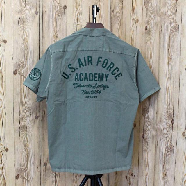 送料無料 AVIREX アヴィレックス FADED WORK SHIRT USAFA 半袖シャツ フェイド 半袖ワークシャツ 刺繍 ミリタリー トップス メンズブランド ゆうパケ_2