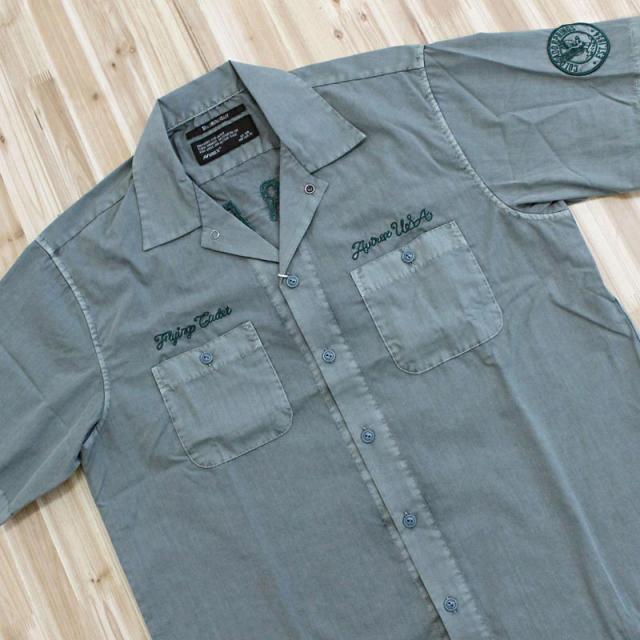 送料無料 AVIREX アヴィレックス FADED WORK SHIRT USAFA 半袖シャツ フェイド 半袖ワークシャツ 刺繍 ミリタリー トップス メンズブランド ゆうパケ_3