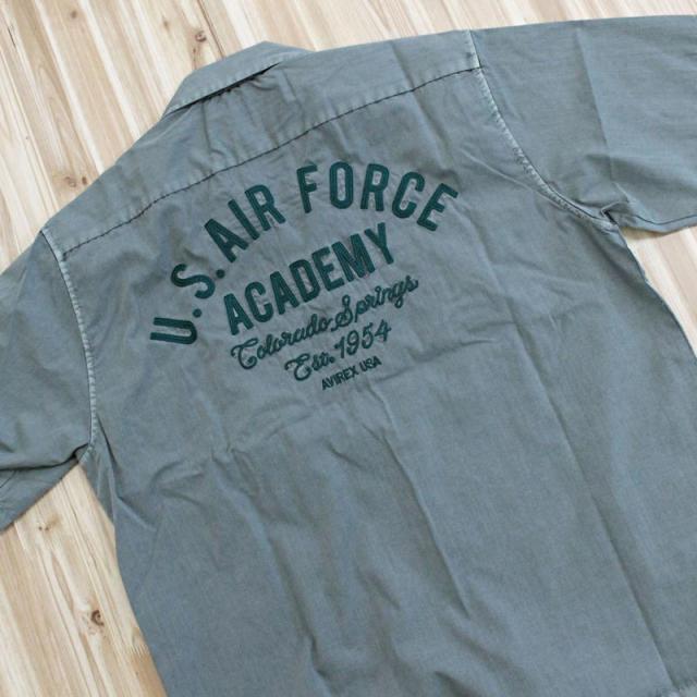 送料無料 AVIREX アヴィレックス FADED WORK SHIRT USAFA 半袖シャツ フェイド 半袖ワークシャツ 刺繍 ミリタリー トップス メンズブランド ゆうパケ_4