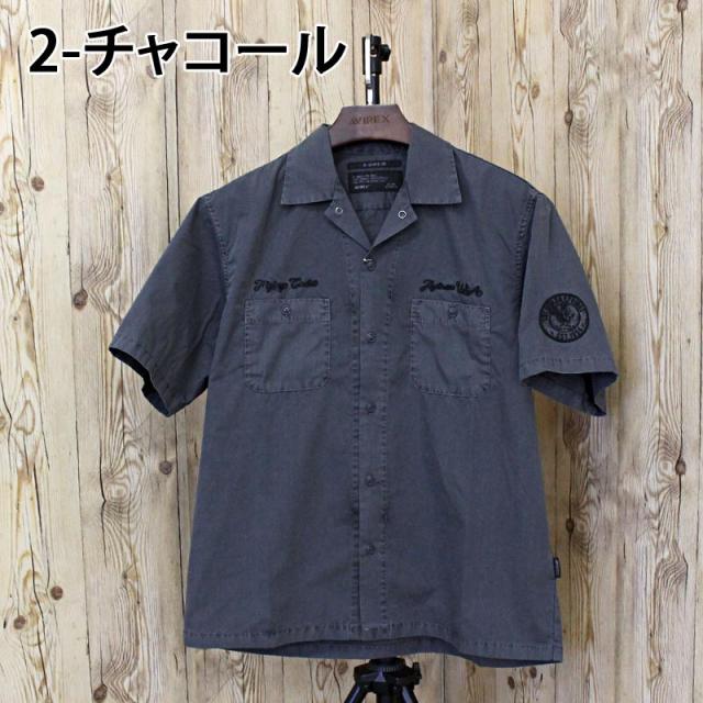 送料無料 AVIREX アヴィレックス FADED WORK SHIRT USAFA 半袖シャツ フェイド 半袖ワークシャツ 刺繍 ミリタリー トップス メンズブランド ゆうパケ_5