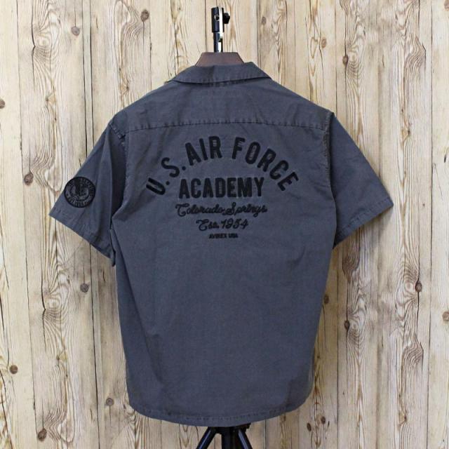 送料無料 AVIREX アヴィレックス FADED WORK SHIRT USAFA 半袖シャツ フェイド 半袖ワークシャツ 刺繍 ミリタリー トップス メンズブランド ゆうパケ_6
