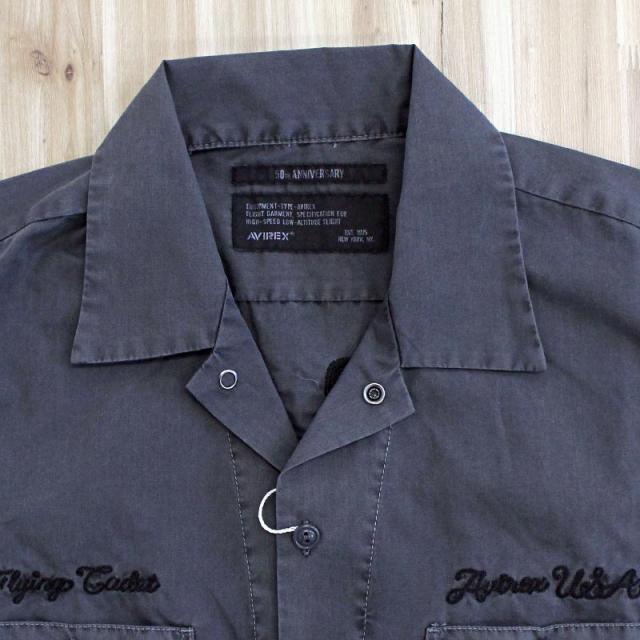 送料無料 AVIREX アヴィレックス FADED WORK SHIRT USAFA 半袖シャツ フェイド 半袖ワークシャツ 刺繍 ミリタリー トップス メンズブランド ゆうパケ_7