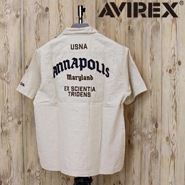 送料無料 AVIREX アヴィレックス ANNAPOLIS WORK SHIRT アナポリス 半袖ワークシャツ 刺繍 ミリタリー トップス メンズ ブランド アビレックス 783-5123011 ゆうパケ