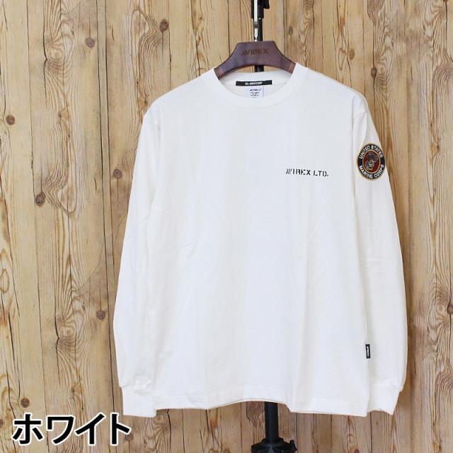 送料無料 AVIREX アヴィレックス CAMP LEJEUNE PATCHED L/S T-SHIRT ロンT 長袖 Tシャツ 783-5230028 クルーネック ミリタリー トップス アビレックス メンズ ブランド ネコポス_3