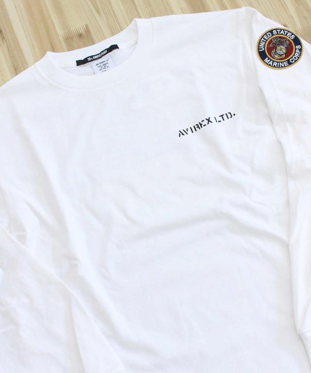 送料無料 AVIREX アヴィレックス CAMP LEJEUNE PATCHED L/S T-SHIRT ロンT 長袖 Tシャツ 783-5230028 クルーネック ミリタリー トップス アビレックス メンズ ブランド ネコポス_5