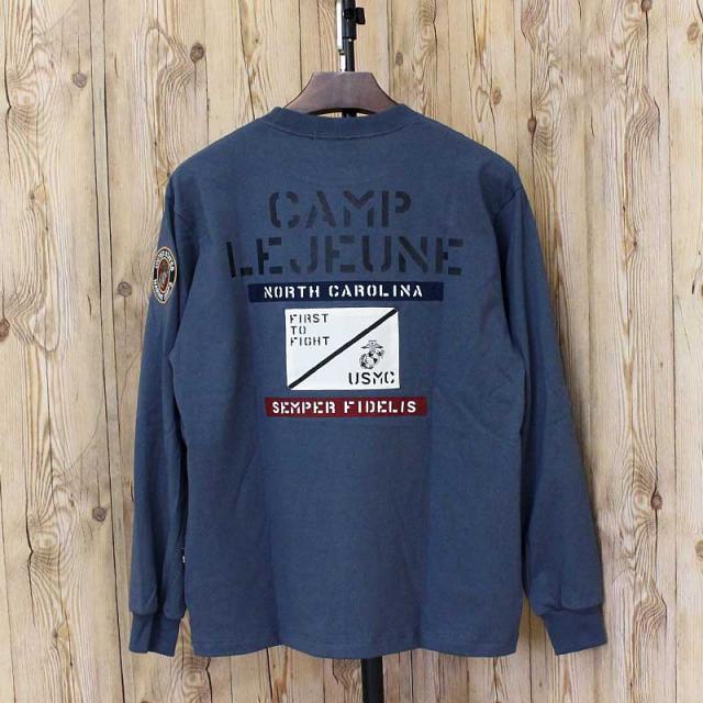 送料無料 AVIREX アヴィレックス CAMP LEJEUNE PATCHED L/S T-SHIRT ロンT 長袖 Tシャツ 783-5230028 クルーネック ミリタリー トップス アビレックス メンズ ブランド ネコポス_8