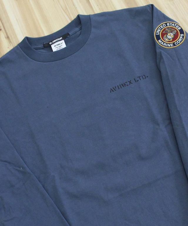 送料無料 AVIREX アヴィレックス CAMP LEJEUNE PATCHED L/S T-SHIRT ロンT 長袖 Tシャツ 783-5230028 クルーネック ミリタリー トップス アビレックス メンズ ブランド ネコポス_9
