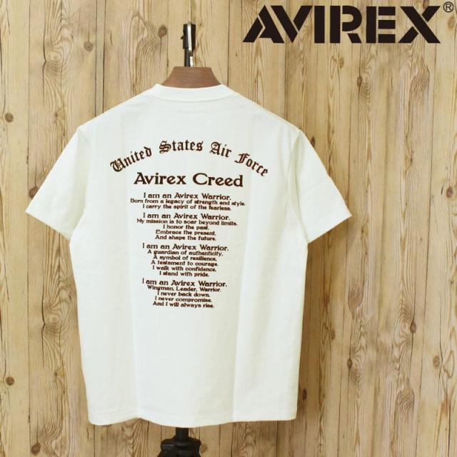 送料無料 AVIREX アヴィレックス S/S TEE Avirex Creed Tシャツ フロッキープリント 783-6134019 アビレックス ミリタリー トップス メンズ ブランド ネコポス